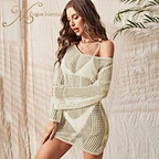 crochet long sleeve dress for beach